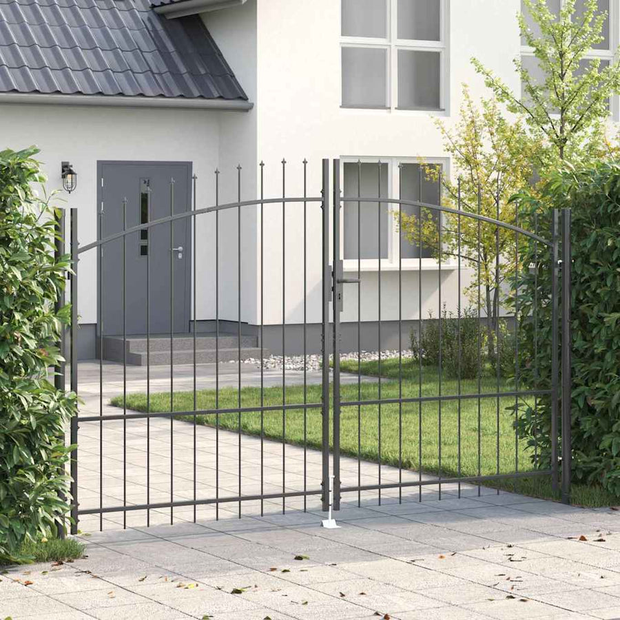Dubbele Poort met slot Grijs 299,5 x 224,5 cm Staal