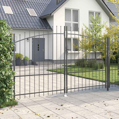 Dubbele Poort met slot Grijs 299,5 x 224,5 cm Staal