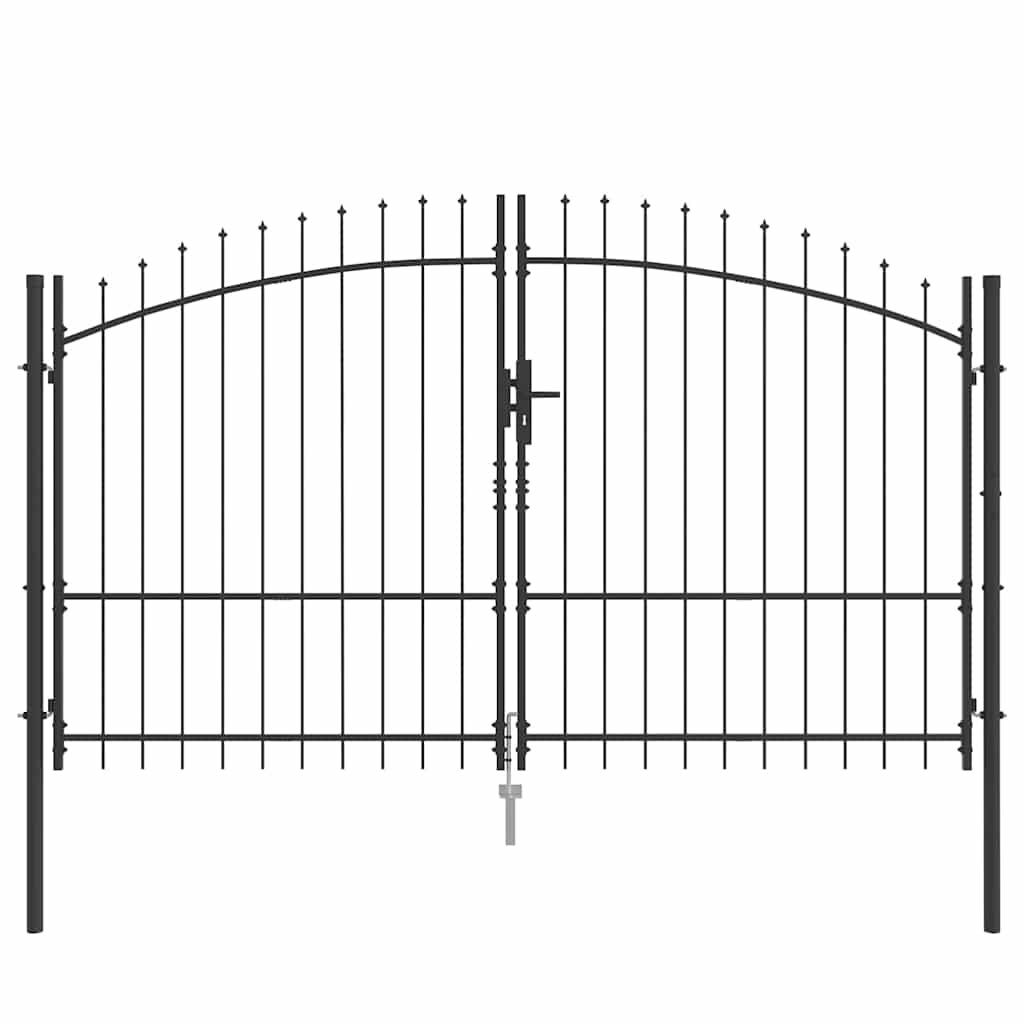 Dubbele Poort met slot Grijs 299,5 x 224,5 cm Staal