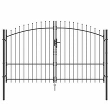 Dubbele Poort met slot Grijs 299,5 x 224,5 cm Staal