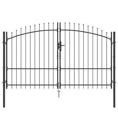 Dubbele Poort met slot Grijs 299,5 x 224,5 cm Staal