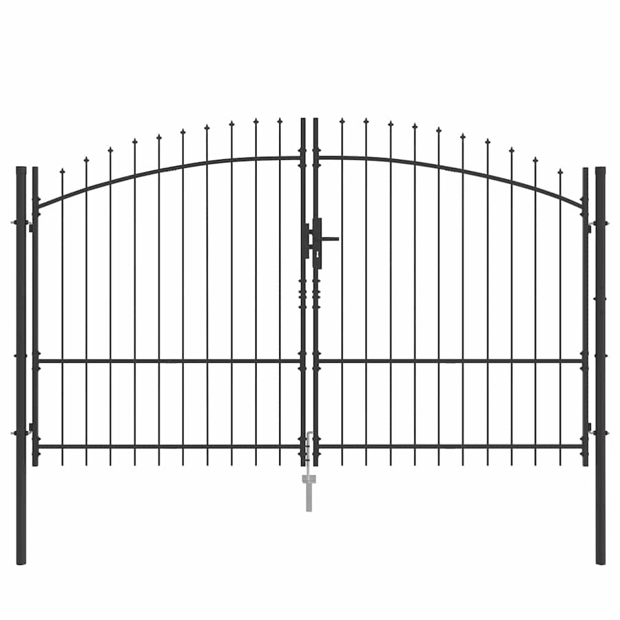 Dubbele Poort met slot Grijs 299,5 x 224,5 cm Staal
