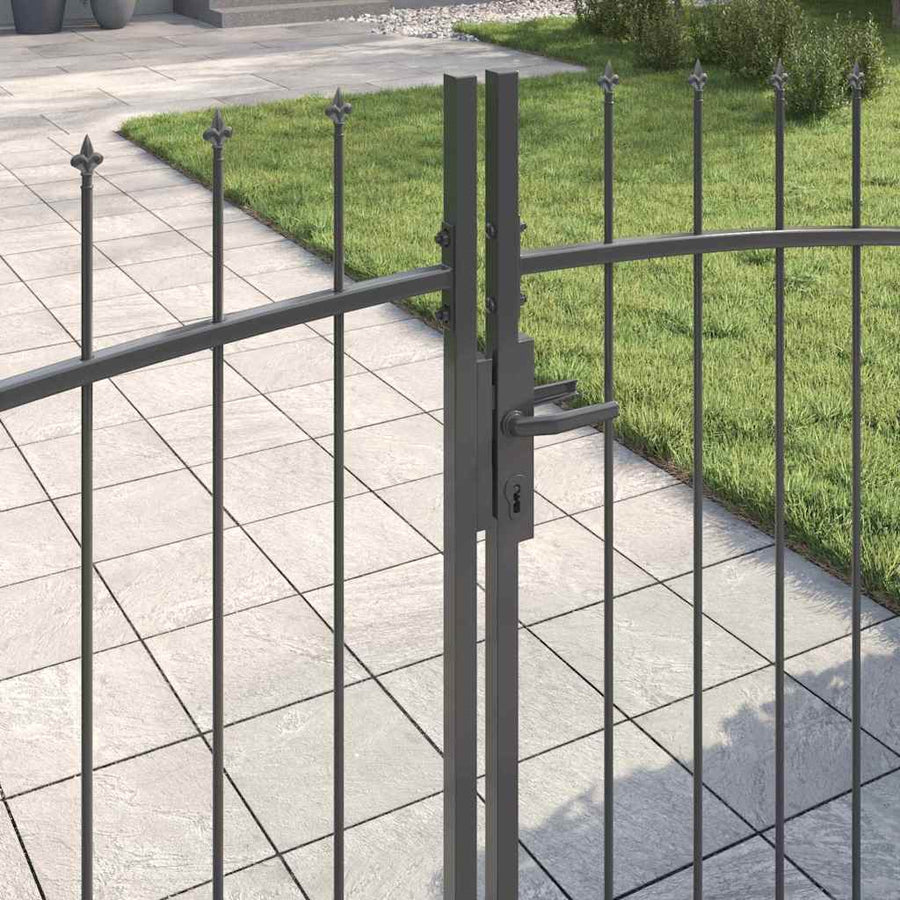 Dubbele Poort met slot Woerden Grijs 400 x 199.5 cm Staal