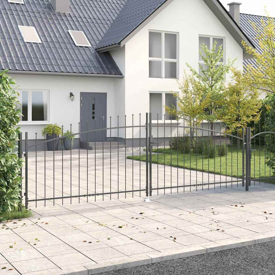 Dubbele Poort met slot Woerden Grijs 400 x 199.5 cm Staal