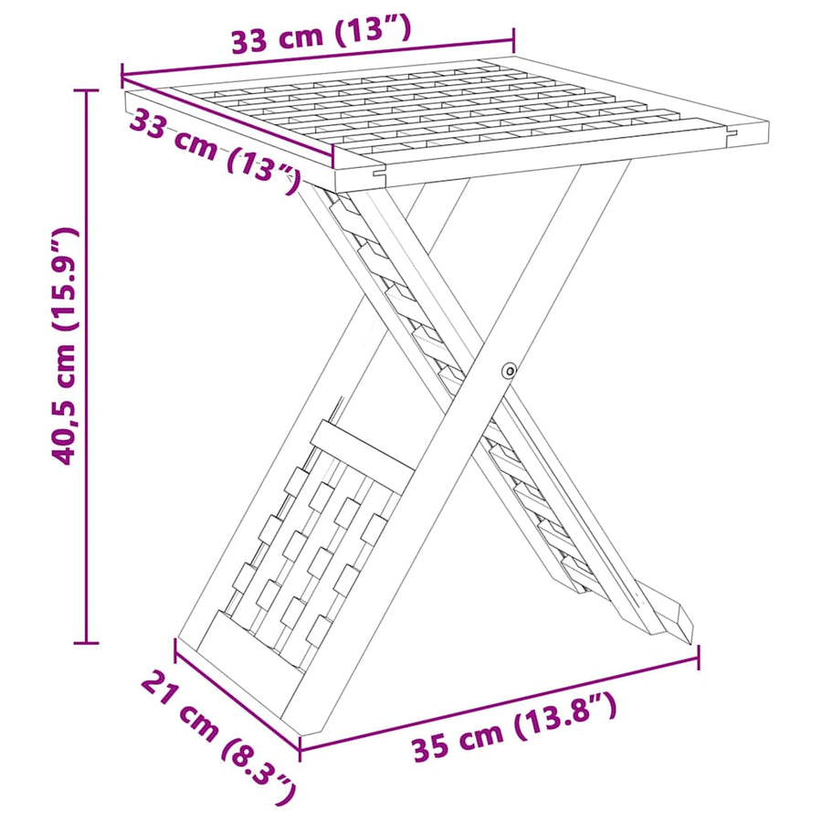 Salontafel Bruin 33 x 33 x 40,5 cm Massief Notenhout