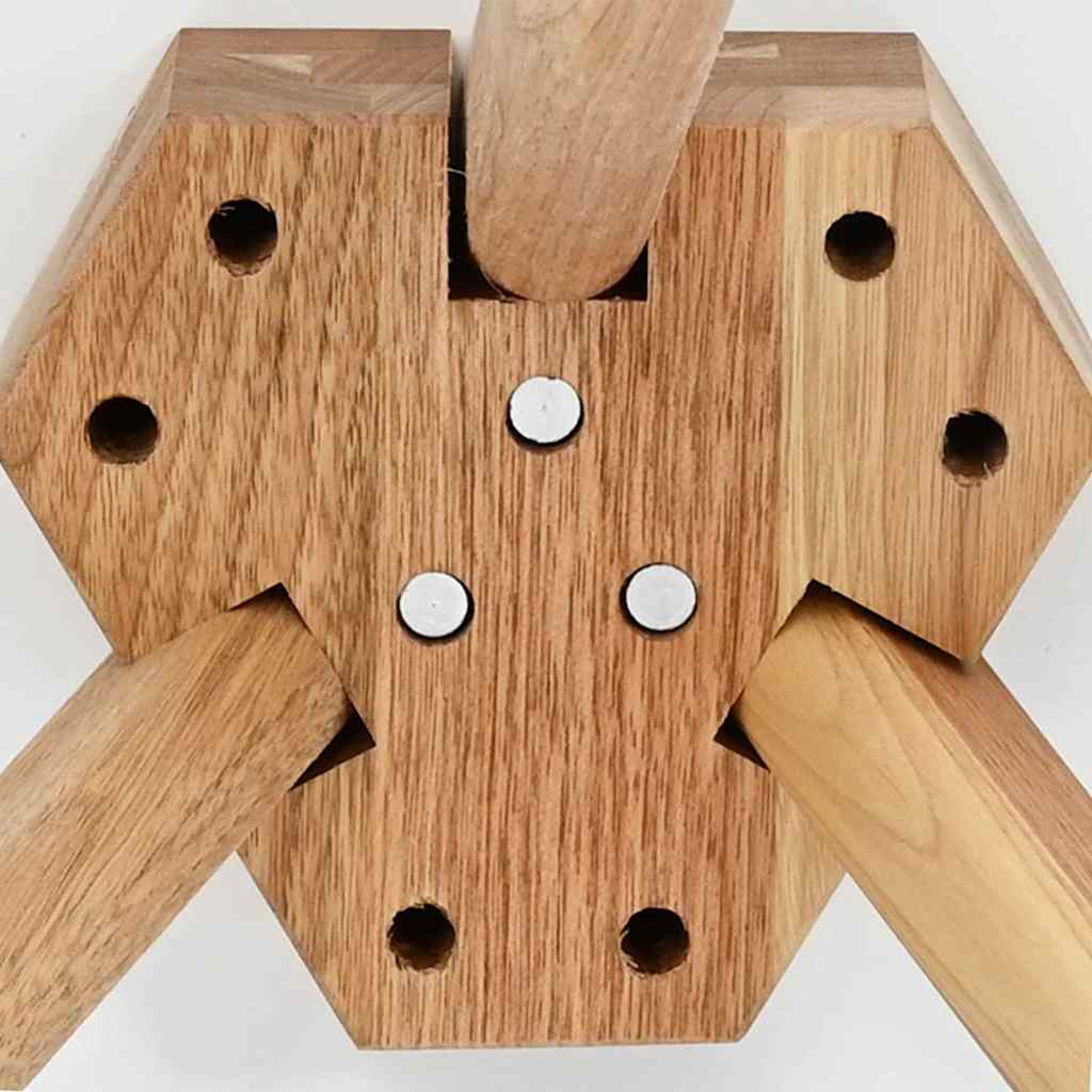 Salontafel 3 pcs Bruin Massief Notenhout