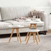 Salontafel 3 pcs Bruin Massief Notenhout