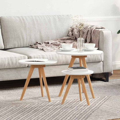 Salontafel 3 pcs Bruin Massief Notenhout