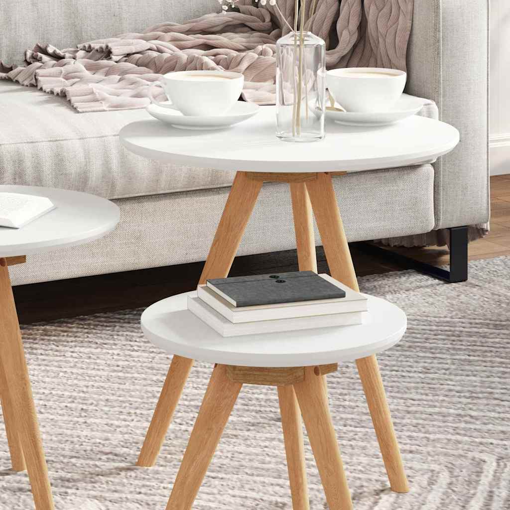 Salontafel 3 pcs Bruin Massief Notenhout