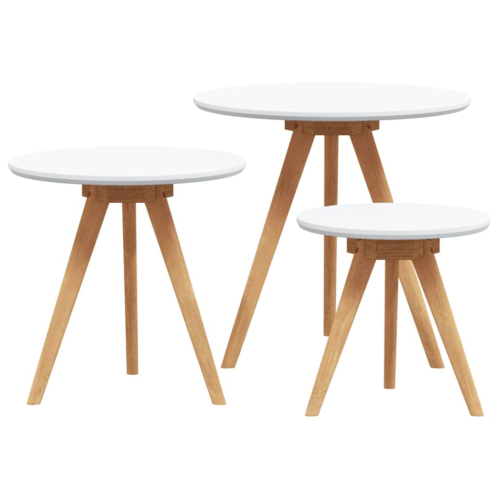 Salontafel 3 pcs Bruin Massief Notenhout