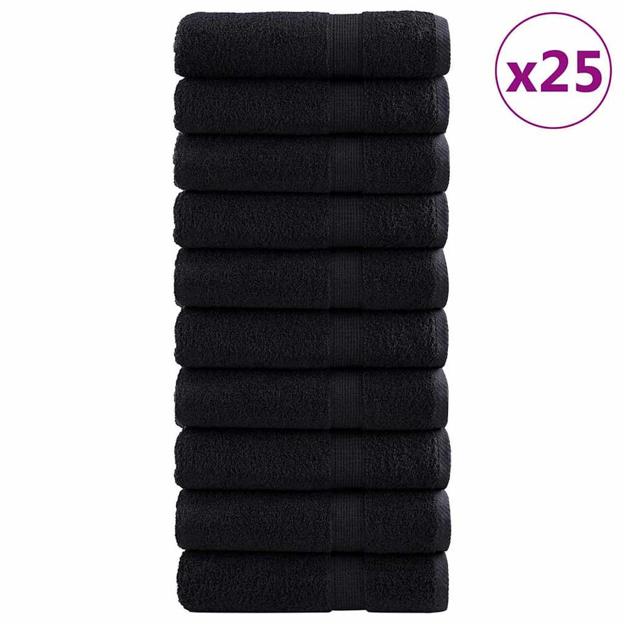 Gastendoek SOLUND 25 pcs Zwart 70 x 140 cm 550 gsm