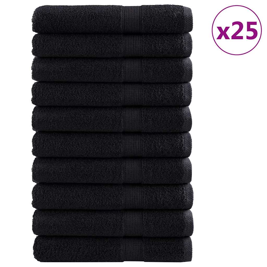 Gastendoek SOLUND 25 pcs Zwart 100 x 200 cm Katoen