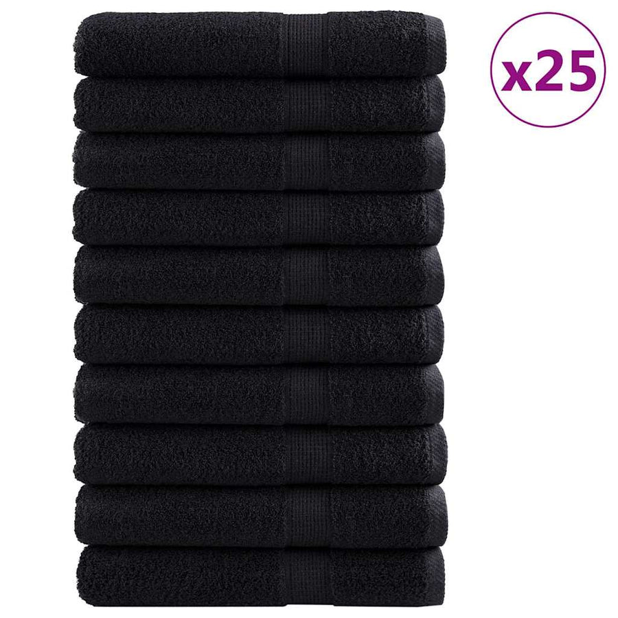 Gastendoek SOLUND 25 pcs Zwart 100 x 200 cm Katoen