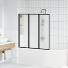 Shower Screen Black 120 x 2 x 117 cm Aluminium