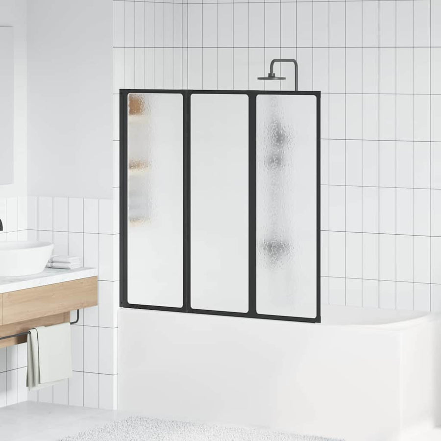 Douchescherm Zwart 120 x 2 x 117 cm Aluminium