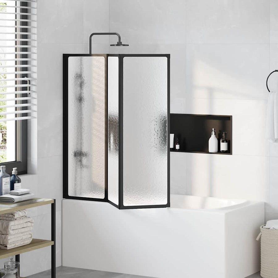 Douchescherm Zwart 120 x 2 x 117 cm Aluminium