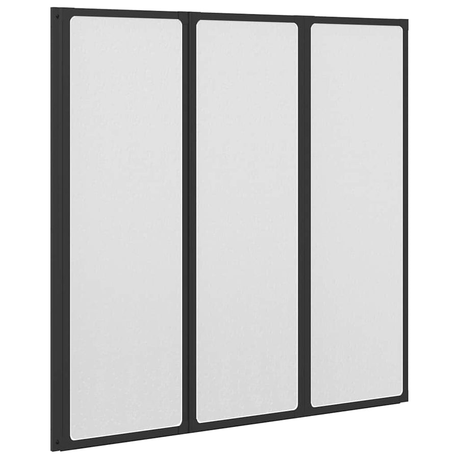 Douchescherm Zwart 120 x 2 x 117 cm Aluminium