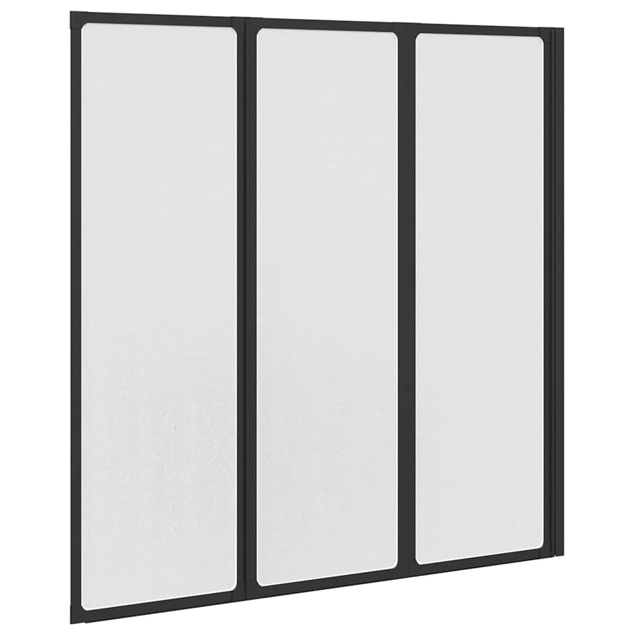 Douchescherm Zwart 120 x 2 x 117 cm Aluminium