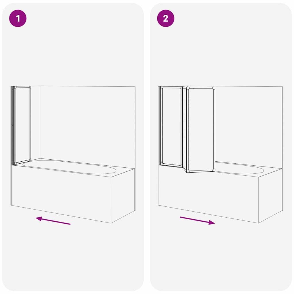 Douchescherm Zwart 120 x 2 x 117 cm Aluminium