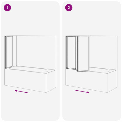 Douchescherm Zwart 120 x 2 x 117 cm Aluminium