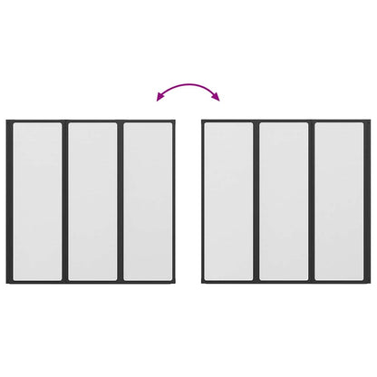 Douchescherm Zwart 120 x 2 x 117 cm Aluminium