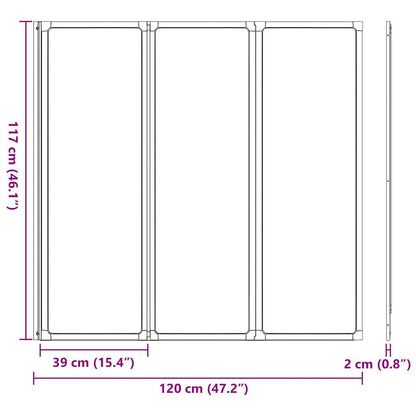 Douchescherm Zwart 120 x 2 x 117 cm Aluminium