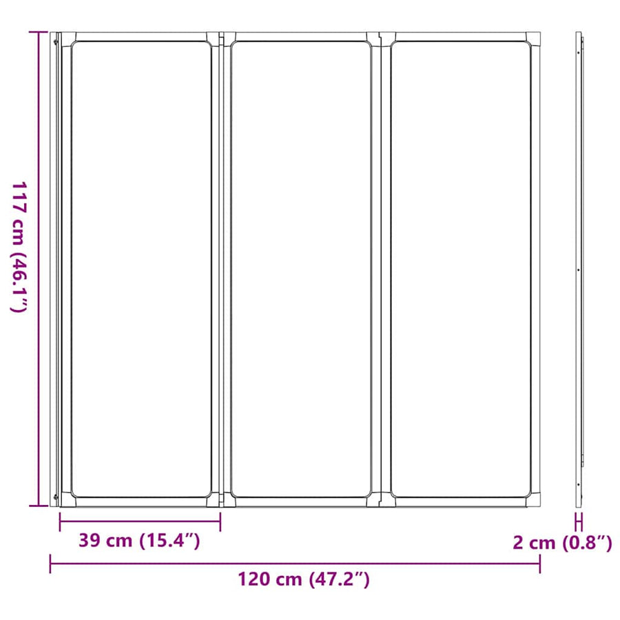 Douchescherm Zwart 120 x 2 x 117 cm Aluminium