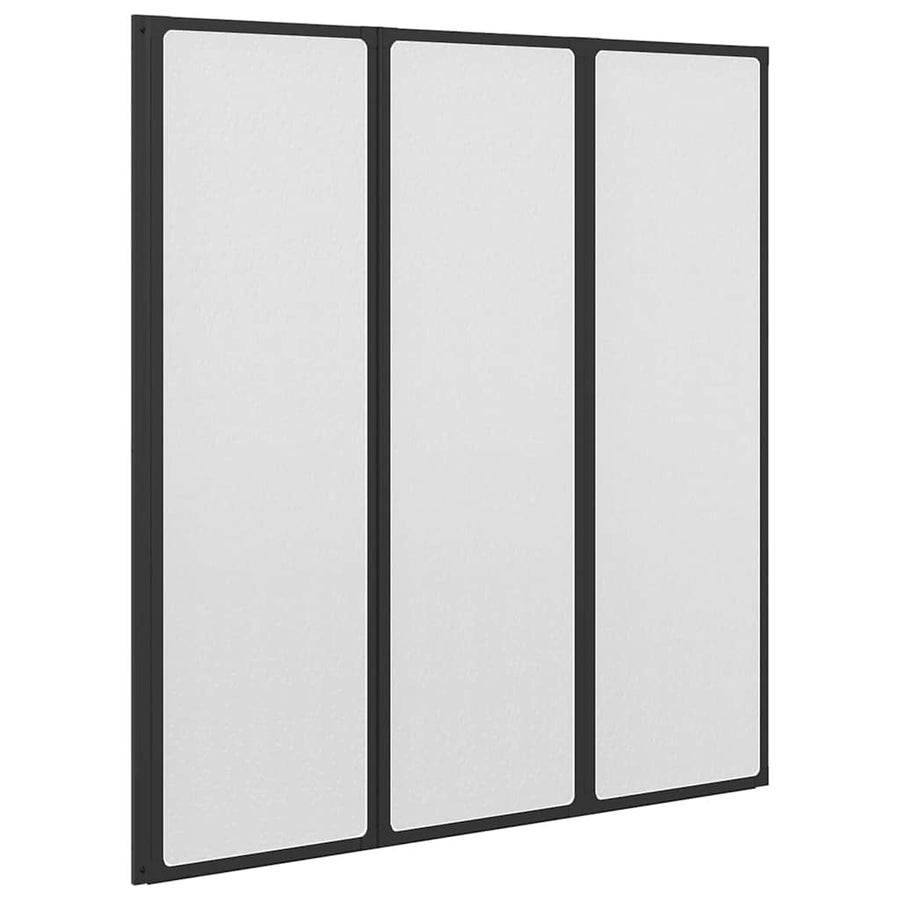 Douchescherm Zwart 132 x 2 x 140 cm Aluminium