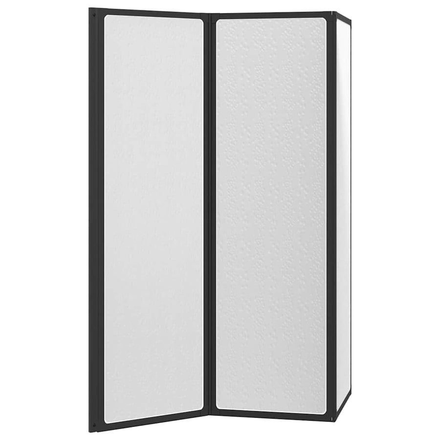 Douchescherm Zwart 132 x 2 x 140 cm Aluminium