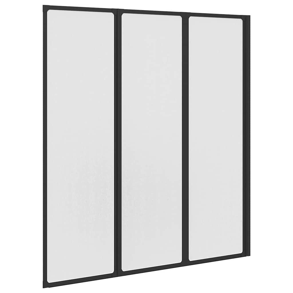 Douchescherm Zwart 132 x 2 x 140 cm Aluminium
