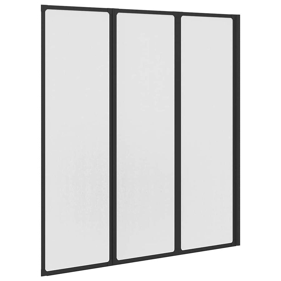Douchescherm Zwart 132 x 2 x 140 cm Aluminium