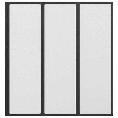 Douchescherm Zwart 132 x 2 x 140 cm Aluminium