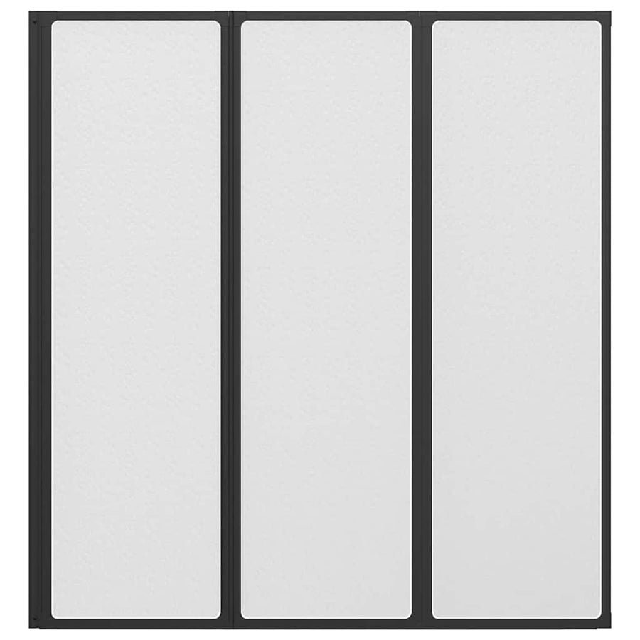Douchescherm Zwart 132 x 2 x 140 cm Aluminium