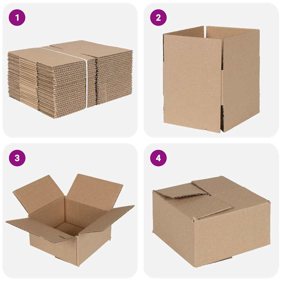 Vouwdoos met opslag 50 pcs Naturel 15 x 15 x 8 cm Karton