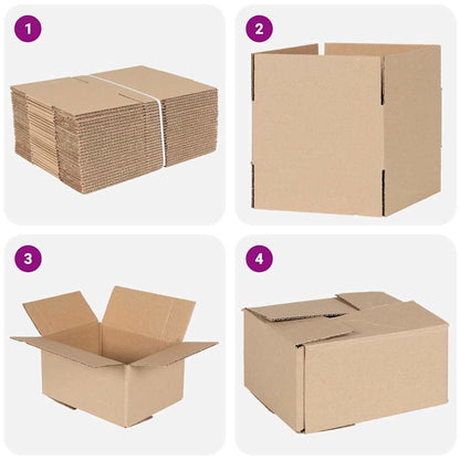 Vouwdoos met opslag 50 pcs Naturel 20 x 15 x 10 cm Karton