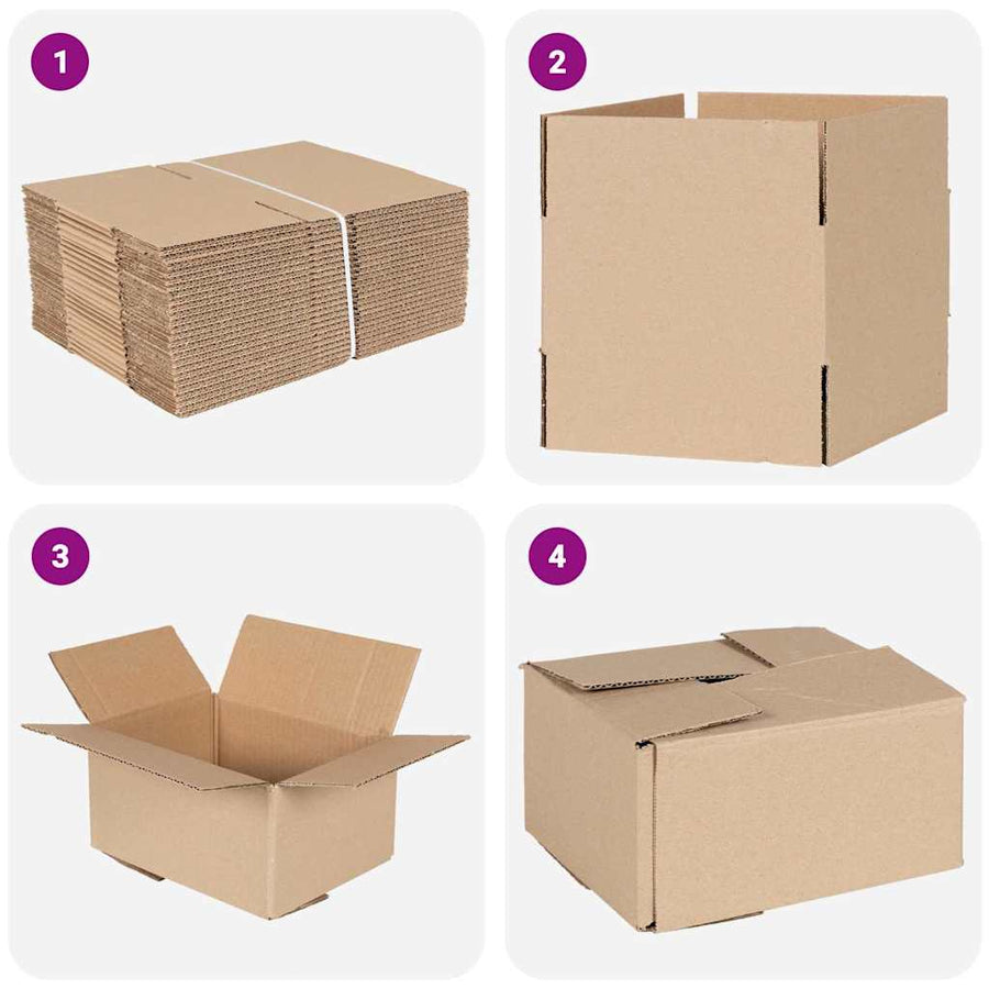 Vouwdoos met opslag 50 pcs Naturel 20 x 15 x 10 cm Karton