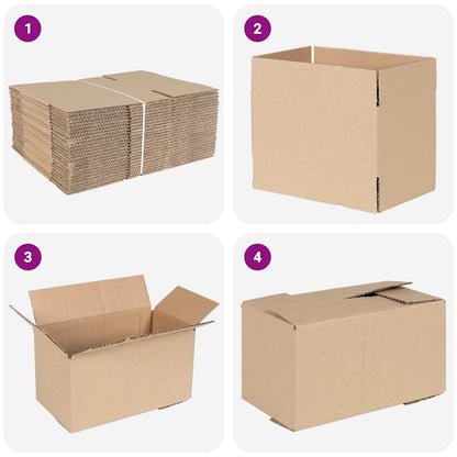 Vouwdoos met opslag 50 pcs Naturel 24 x 13 x 13 cm Karton