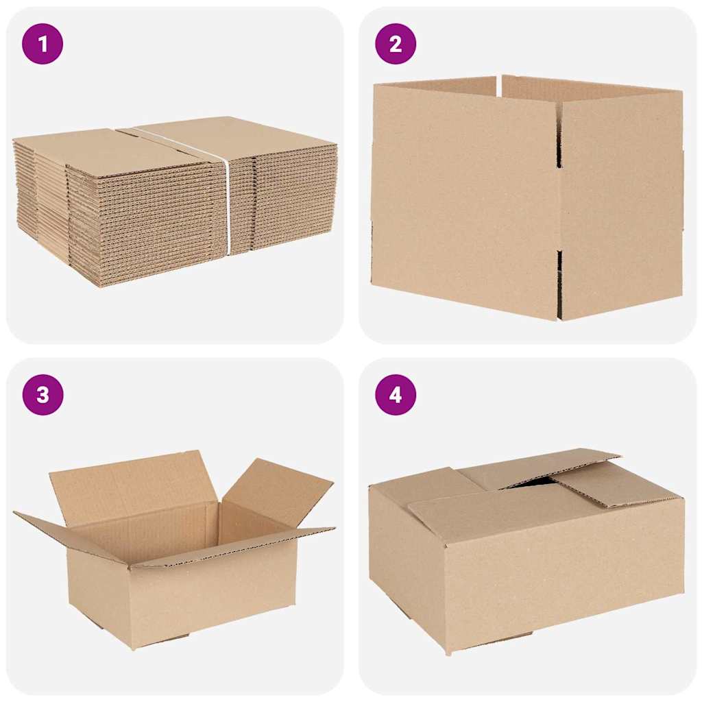Vouwdoos met opslag 50 pcs Naturel 25 x 17,5 x 10 cm Karton