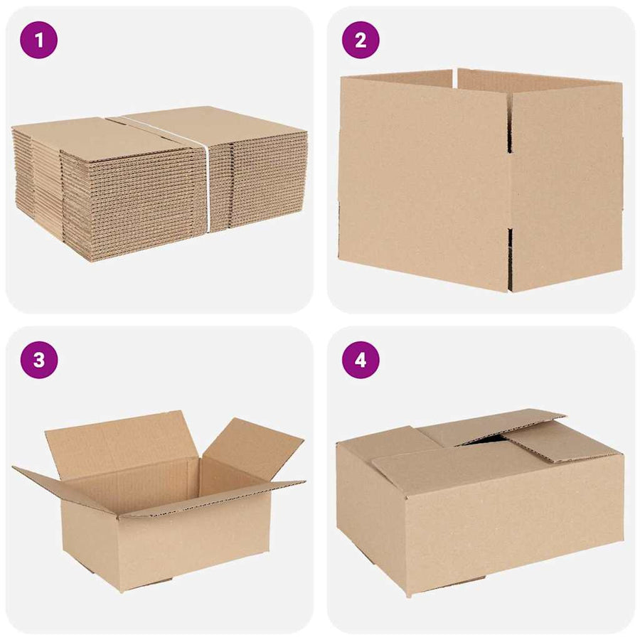 Vouwdoos met opslag 50 pcs Naturel 25 x 17,5 x 10 cm Karton