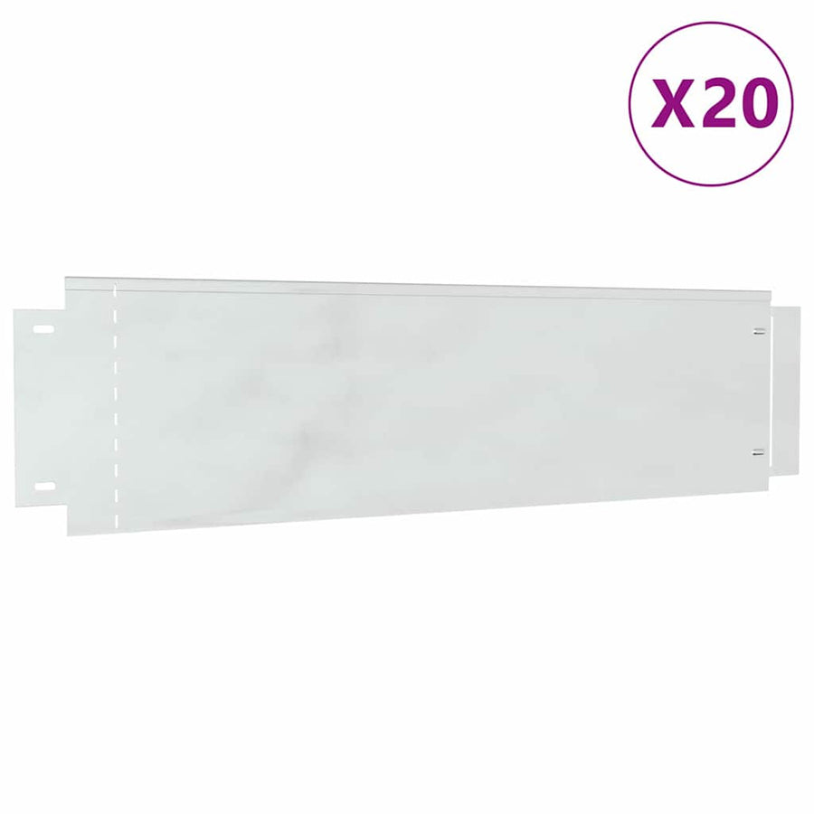 Gazonranden 20 pcs Zilver 100 x 25 x 0,07 cm