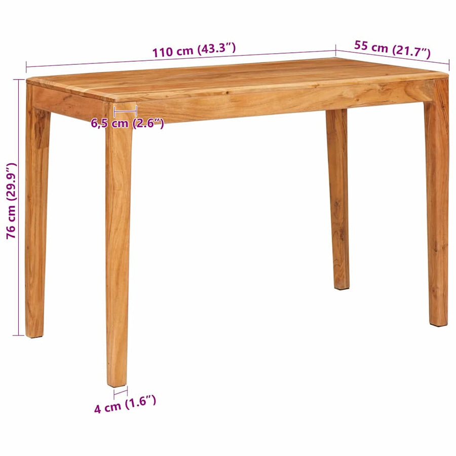 Eettafel Bruin 110 x 55 x 76 cm Massief Acaciahout