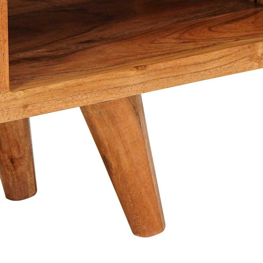 TV-kast met plank Bruin 110 x 30 x 40 cm Massief Acaciahout