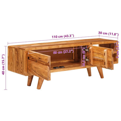 TV-kast met plank Bruin 110 x 30 x 40 cm Massief Acaciahout