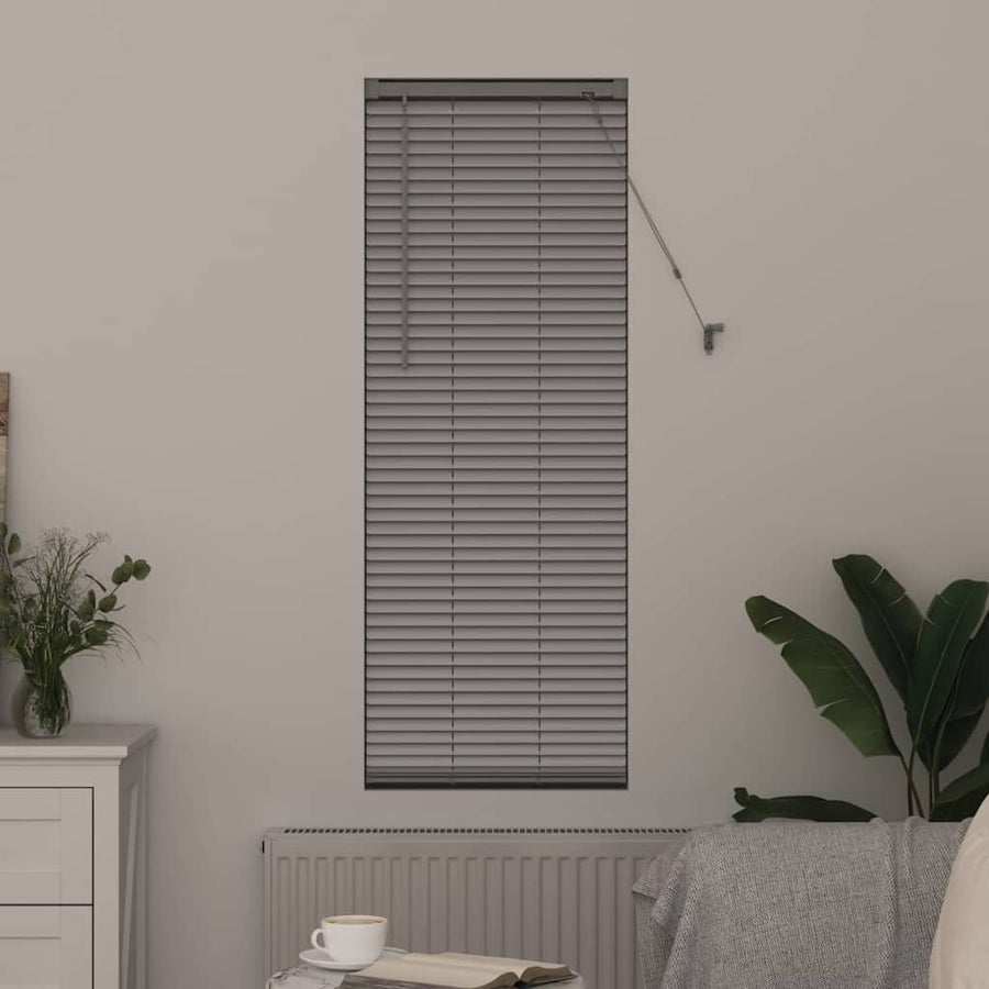 Raam Blind met gordijnen Zilver 80 x 130 cm Aluminium
