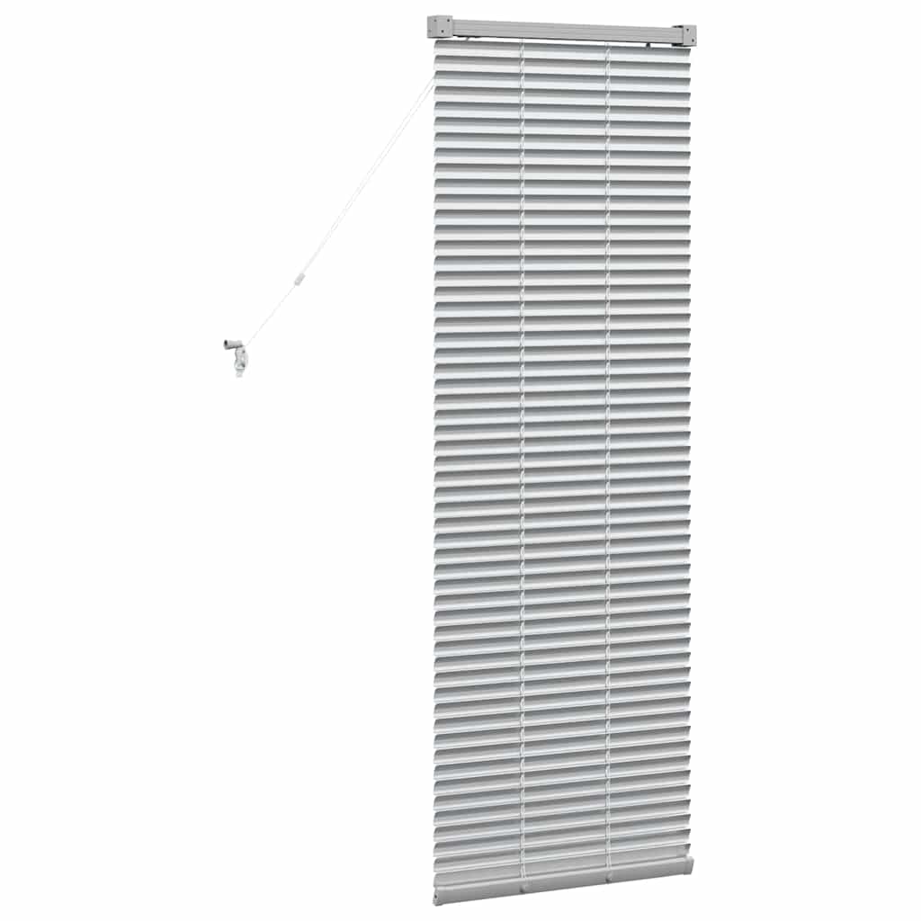 Raam Blind met gordijnen Zilver 80 x 130 cm Aluminium