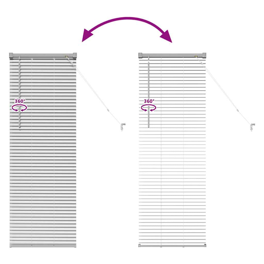 Raam Blind met gordijnen Zilver 80 x 130 cm Aluminium