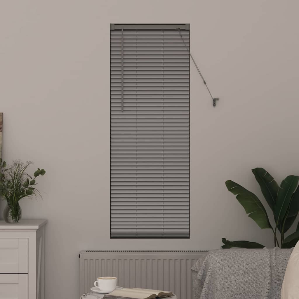 Raam Blind met gordijnen Zilver 80 x 130 cm Aluminium