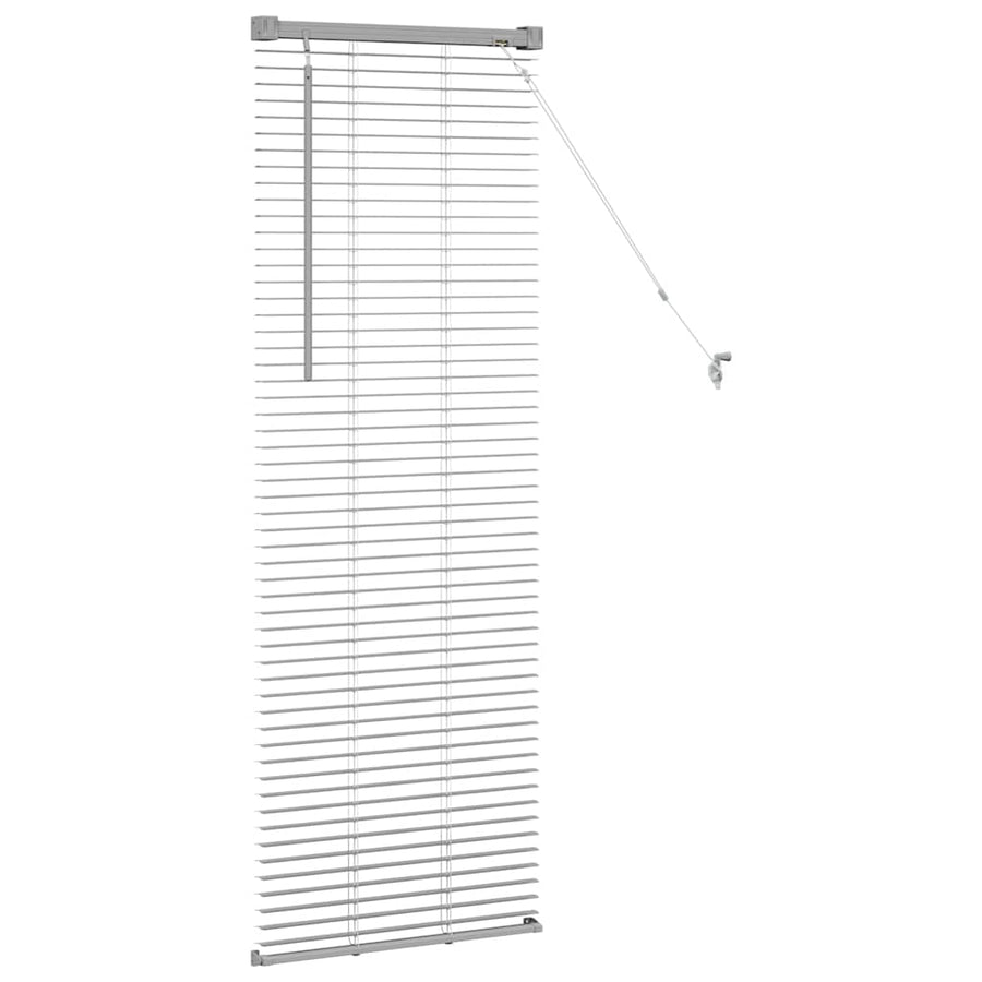 Raam Blind met gordijnen Zilver 80 x 130 cm Aluminium