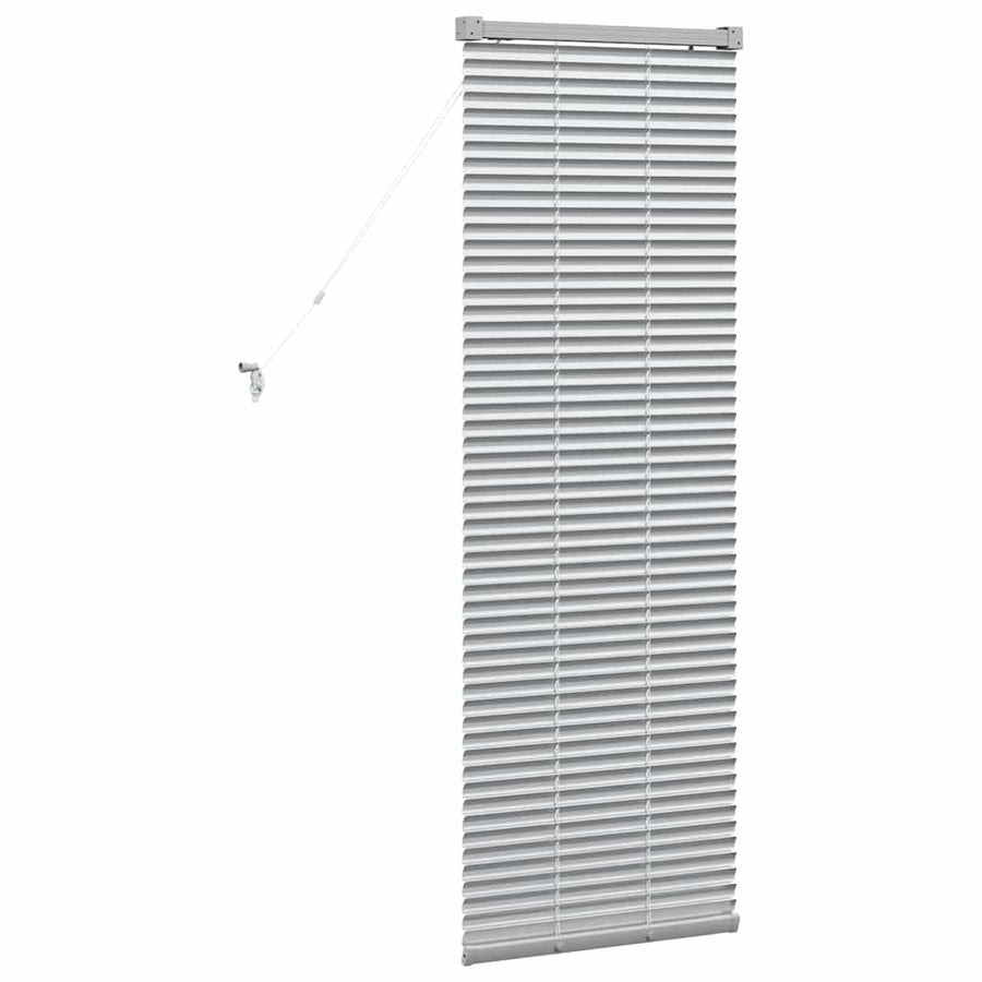 Raam Blind met gordijnen Zilver 80 x 130 cm Aluminium