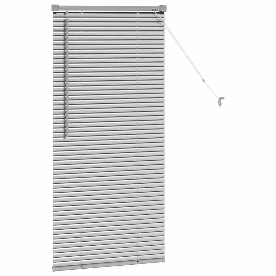 Raam Blind met gordijnen Zilver 80 x 130 cm Aluminium